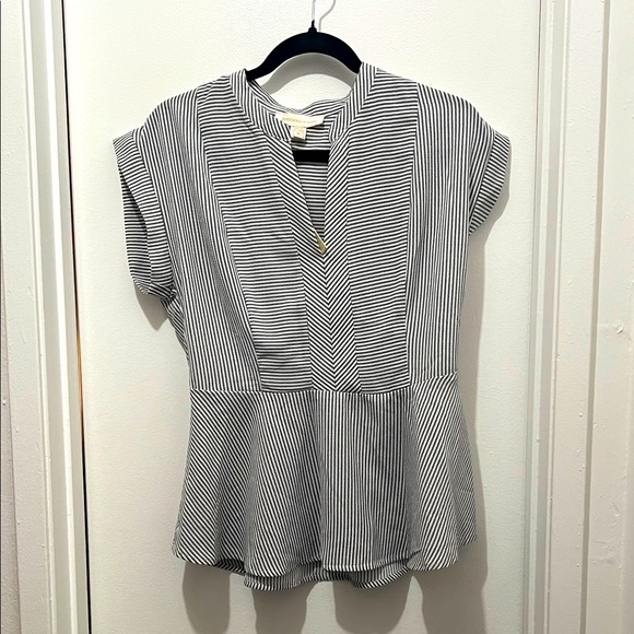 Monteau Black and White Striped Blouse - Picture 1 of 3